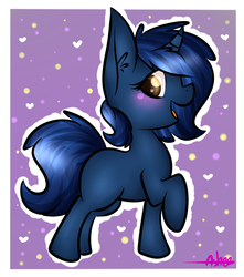 Size: 659x745 | Tagged: safe, artist:ashee, oc, oc only, oc:starlight blossom, pony, unicorn, cute, female, filly, simple background, solo