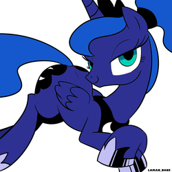 Size: 800x800 | Tagged: safe, artist:moonshield7, princess luna, g4, female, looking at you, smiling, solo