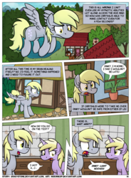 Size: 1400x1900 | Tagged: safe, artist:moemneop, derpy hooves, dinky hooves, pegasus, pony, comic:shifting changelings lies and truths, g4, comic, duo, female, mare