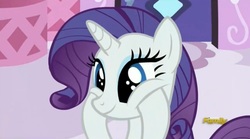 Size: 1668x926 | Tagged: safe, screencap, rarity, pony, unicorn, g4, the cart before the ponies, cute, female, mare, raribetes, rarity is a marshmallow, smiling, squishy cheeks