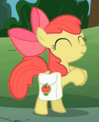 Size: 405x500 | Tagged: safe, screencap, apple bloom, earth pony, pony, g4, the cart before the ponies, adorabloom, animated, cute, female, hoofy-kicks, loop