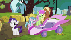 Size: 500x281 | Tagged: safe, screencap, rarity, pony, g4, the cart before the ponies, animated, cart, clipboard, crying, discovery family logo, female, filly, filly rarity, ribbon