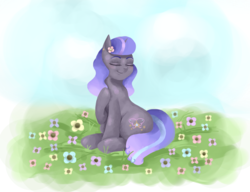 Size: 1300x1000 | Tagged: safe, artist:gothic-rarity, oc, oc only, oc:tender thought, flower, flower in hair