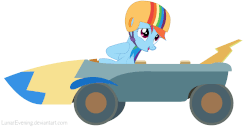 Size: 2122x1080 | Tagged: safe, artist:lunarevening, rainbow dash, g4, the cart before the ponies, animated, female
