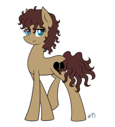 Size: 1280x1408 | Tagged: safe, artist:dkaieva-k, oc, oc only, oc:heartbreak, earth pony, pony, branding, cyan eyes, female, heart, human in equestria, human to pony, looking at you, male to female, mare, messy mane, my little heartbreak, rule 63, simple background, solo, transparent background, walking