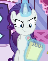 Size: 338x426 | Tagged: safe, screencap, rarity, pony, g4, the cart before the ponies, female, mare, solo