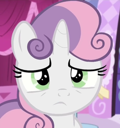 Size: 449x477 | Tagged: safe, screencap, sweetie belle, pony, g4, the cart before the ponies, female, sad, solo, worried