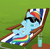 Size: 283x280 | Tagged: safe, screencap, rainbow dash, pony, g4, the cart before the ponies, female, mare, solo, sunglasses