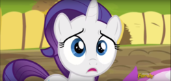 Size: 1381x652 | Tagged: safe, screencap, rarity, pony, g4, the cart before the ponies, adorable face, cute, discovery family logo, female, filly rarity, mare, solo