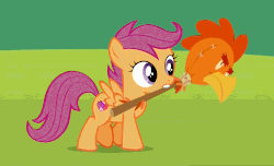 Size: 1466x893 | Tagged: safe, screencap, scootaloo, chicken, g4, the cart before the ponies, animated, cute, cutealoo, cutie mark, female, loop, mouth hold, scootachicken, spread wings, the cmc's cutie marks, walking