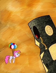 Size: 2550x3300 | Tagged: safe, artist:zeo-of-the-north, pinkie pie, robot, g4, balloon, caravan palace, crossover, then watch her balloons lift her up to the sky