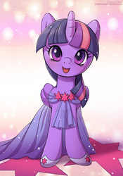 Size: 595x850 | Tagged: safe, artist:lindsay cibos, twilight sparkle, alicorn, pony, g4, clothes, cute, dress, female, looking at you, mare, open mouth, solo, twiabetes, twilight sparkle (alicorn)