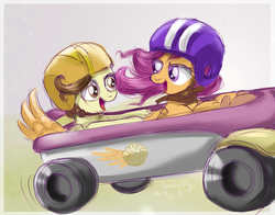 Size: 2600x2040 | Tagged: safe, artist:redheadfly, pound cake, scootaloo, g4, the cart before the ponies, applewood derby, high res, older