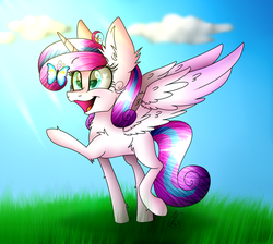 Size: 1470x1319 | Tagged: safe, artist:norica-official, princess flurry heart, butterfly, g4, female, heart eyes, older, solo, wingding eyes