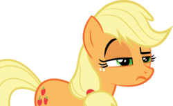 Size: 4581x2800 | Tagged: artist needed, safe, applejack, g4, my little pony: friendship is magic, the cart before the ponies, female, missing accessory, raised eyebrow, simple background, solo, transparent background, unconvinced applejack, vector