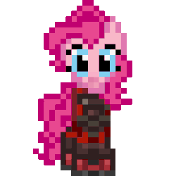 Size: 512x512 | Tagged: safe, artist:yamahawk, pinkie pie, earth pony, pony, g4, animated, armor, female, gif, hardsuit, mare, pixel art, rotating, simple background, solo, space station 13, spacesuit, transparent background
