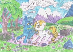 Size: 1647x1171 | Tagged: safe, oc, oc only, oc:dayan, oc:dayandey, alicorn, earth pony, pony, alicorn oc, shipping