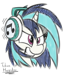 Size: 2000x2300 | Tagged: safe, artist:fakskis, dj pon-3, vinyl scratch, g4, female, grin, headphones, high res, smiling, solo, teeth