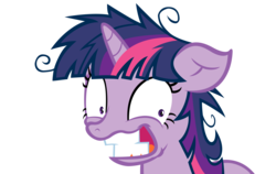 Size: 10000x6326 | Tagged: safe, artist:richhap, twilight sparkle, g4, lesson zero, absurd resolution, female, messy mane, simple background, solo, transparent background, twilight snapple, vector
