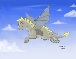 Size: 1200x927 | Tagged: safe, artist:baron engel, derpy hooves, dragon, g4, dragonified, female, solo, species swap