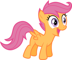 Size: 4500x3772 | Tagged: safe, artist:atmospark, scootaloo, g4, female, open mouth, smiling, solo, spread wings