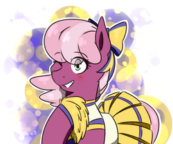 Size: 3000x2500 | Tagged: safe, artist:lrusu, cheerilee, g4, the cart before the ponies, cheerileeder, cheerleader, female, high res, one eye closed, raised hoof, solo, wink