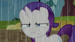 Size: 1920x1080 | Tagged: safe, screencap, rarity, pony, the cart before the ponies, animated, crying, doctor who, female, filly, filly rarity, rain