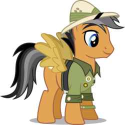 Size: 851x850 | Tagged: safe, artist:seahawk270, quibble pants, g4, stranger than fan fiction, clothes, cosplay, costume, fake wings, hat, inkscape, male, simple background, solo, transparent background, vector