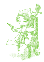 Size: 2515x3518 | Tagged: safe, artist:ligerstorm, tree hugger, pony, g4, female, high res, mongolia, monochrome, morin khuur, musical instrument, solo