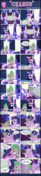 Size: 1518x6440 | Tagged: safe, artist:dsana, spike, twilight sparkle, alicorn, pony, g4, book, comic, cutie map, female, hug, magic, male, twilight sparkle (alicorn)