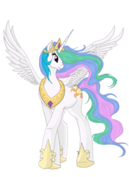 Size: 2550x3510 | Tagged: safe, artist:sonson-sensei, princess celestia, alicorn, pony, g4, female, mare, simple background, solo, spread wings, transparent background