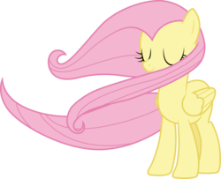 Size: 3728x3026 | Tagged: safe, artist:cloudy glow, fluttershy, pegasus, pony, flutter brutter, g4, .ai available, eyes closed, female, folded wings, high res, simple background, solo, transparent background, vector, windswept hair, windswept mane