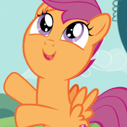Size: 507x508 | Tagged: safe, screencap, scootaloo, pony, g4, the cart before the ponies, animated, cute, cutealoo, female, hoofy-kicks, horses doing horse things, looking up, open mouth, rearing, smiling, solo, talking, weapons-grade cute