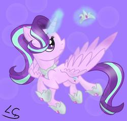 Size: 1024x980 | Tagged: safe, artist:ingresar, starlight glimmer, alicorn, pony, g4, alicornified, crown, female, jewelry, race swap, regalia, solo, starlicorn