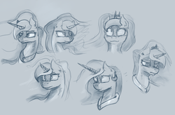 Size: 1440x945 | Tagged: safe, artist:post-it, princess celestia, princess luna, g4, monochrome, sketch, sketch dump