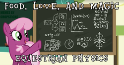 Size: 1020x536 | Tagged: safe, screencap, cheerilee, earth pony, pony, g4, the cart before the ponies, chalkboard, female, graph, light cone, math, pie chart, solo, teacher, teaching