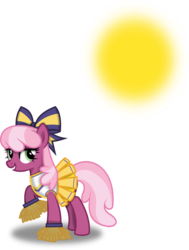 Size: 5457x7206 | Tagged: safe, artist:8-notes, cheerilee, g4, the cart before the ponies, .svg available, absurd resolution, cheerileeder, cheerleader, female, inkscape, ponyscape, raised hoof, simple background, solo, transparent background, vector