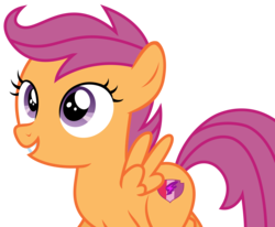 Size: 3859x3178 | Tagged: safe, artist:sketchmcreations, scootaloo, pegasus, pony, g4, the cart before the ponies, cutie mark, female, filly, foal, gritted teeth, high res, simple background, smiling, solo, spread wings, teeth, the cmc's cutie marks, transparent background, vector, walking, wings