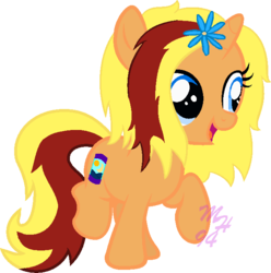 Size: 663x668 | Tagged: safe, artist:starla-stroke94, oc, oc only, oc:lava lamp, base used, female, filly, flower, solo