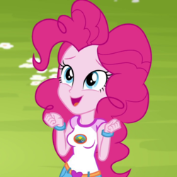 Size: 720x720 | Tagged: safe, edit, edited screencap, editor:ah96, screencap, pinkie pie, equestria girls, g4, my little pony equestria girls: legend of everfree, breast edit, breasts, busty pinkie pie, cropped, female, solo