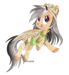 Size: 1377x1512 | Tagged: safe, artist:raiwee, daring do, g4, ear fluff, female, simple background, solo, traditional art, transparent background