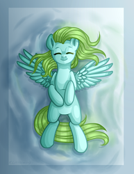 Size: 900x1164 | Tagged: safe, artist:trickate, oc, oc only, pony, on back, solo, spread out hair