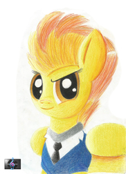 Size: 1700x2338 | Tagged: safe, artist:electric-television, spitfire, pony, g4, female, solo