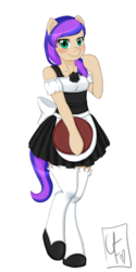 Size: 890x1780 | Tagged: safe, artist:usagifriday, oc, oc only, anthro, clothes, maid, solo