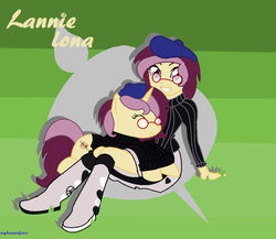 Size: 1006x874 | Tagged: safe, artist:nightmarefalls-gamer, oc, oc only, oc:lannie lona, equestria girls, g4, beatnik, beret, boots, clothes, equestria girls-ified, glasses, miniskirt, self ponidox, shoes, skirt, solo, square crossover, sweater, turtleneck