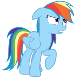 Size: 7000x7300 | Tagged: safe, artist:tardifice, rainbow dash, g4, stranger than fan fiction, absurd resolution, annoyed, female, photoshop, raised hoof, simple background, solo, transparent background, vector
