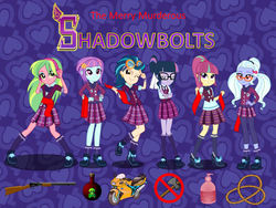 Size: 960x720 | Tagged: safe, artist:kimberly-aj-04-02, indigo zap, lemon zest, sci-twi, sour sweet, sugarcoat, sunny flare, twilight sparkle, equestria girls, g4, my little pony equestria girls: friendship games, clothes, crossed arms, crystal prep academy uniform, crystal prep shadowbolts, goggles, headphones, school uniform, shadow six