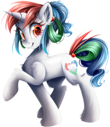 Size: 1600x1850 | Tagged: safe, artist:meotashie, oc, oc only, oc:opal fantasy, codeday, cute, looking at you, raised hoof, smiling, solo