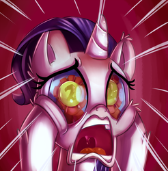 Size: 2000x2033 | Tagged: safe, artist:discorded, rarity, pony, unicorn, g4, the cart before the ponies, drama queen, eyes on the prize, female, filly, filly rarity, high res, marshmelodrama, open mouth, reaction, scene interpretation, screaming, solo, uvula, wingding eyes