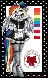 Size: 1000x1600 | Tagged: safe, artist:fur-what-loo, rainbow dash, robot, anthro, g4, female, solo